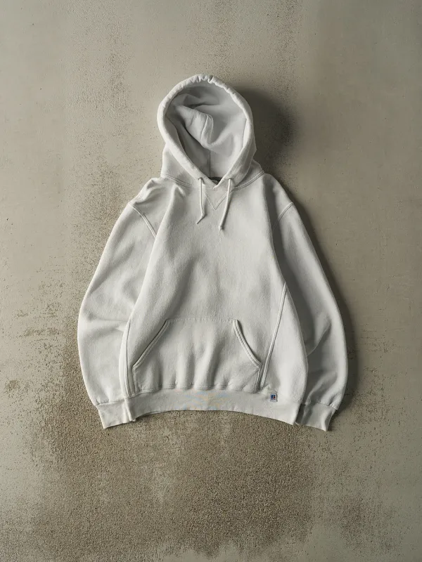Vintage Y2K White Russell Athletic Blank Hoodie (S/M) sold by Rebalance Vintage