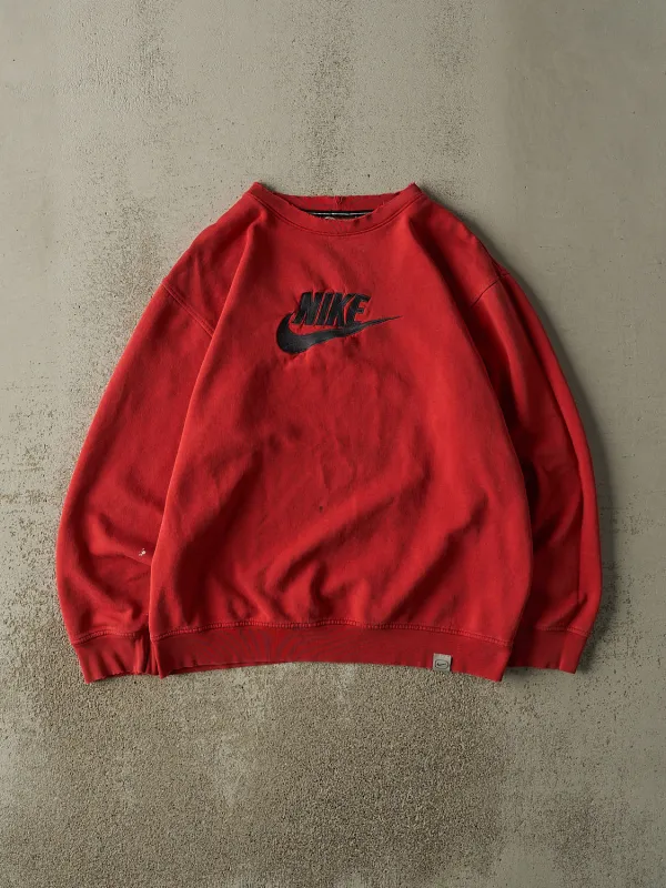Vintage 90s Red Nike Embroidered Crewneck (L) sold by Rebalance Vintage
