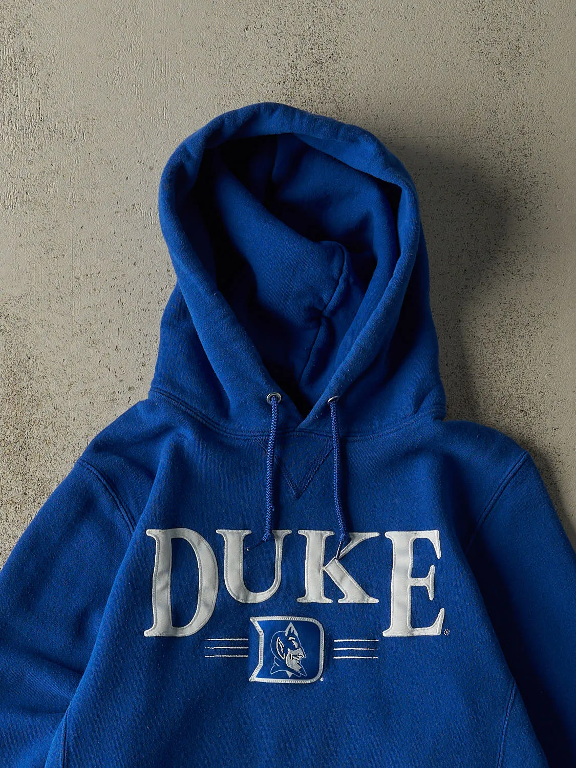 Vintage Y2K Blue Russell Athletic Duke University Embroidered Hoodie (XS/S) sold by Rebalance Vintage product image thumbnail 2