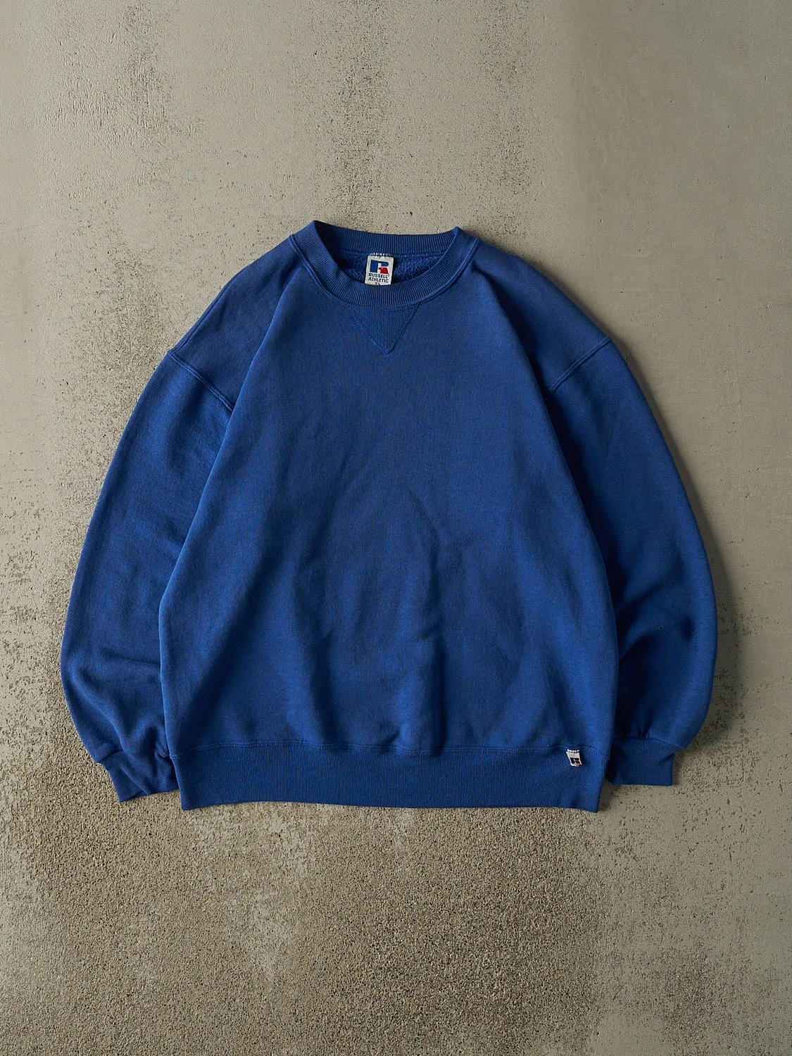 Vintage 90s Blue Russell Athletic Blank Crewneck (L) sold by Rebalance Vintage