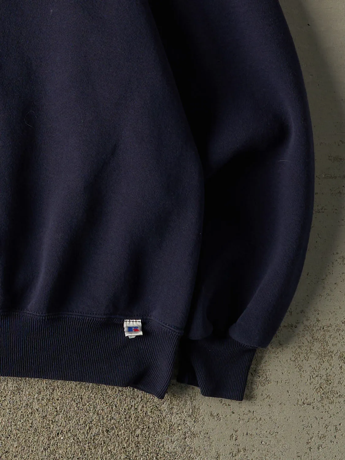 Vintage 90s Navy Blue Russell Athletic Blank Crewneck (L) sold by Rebalance Vintage product image thumbnail 4