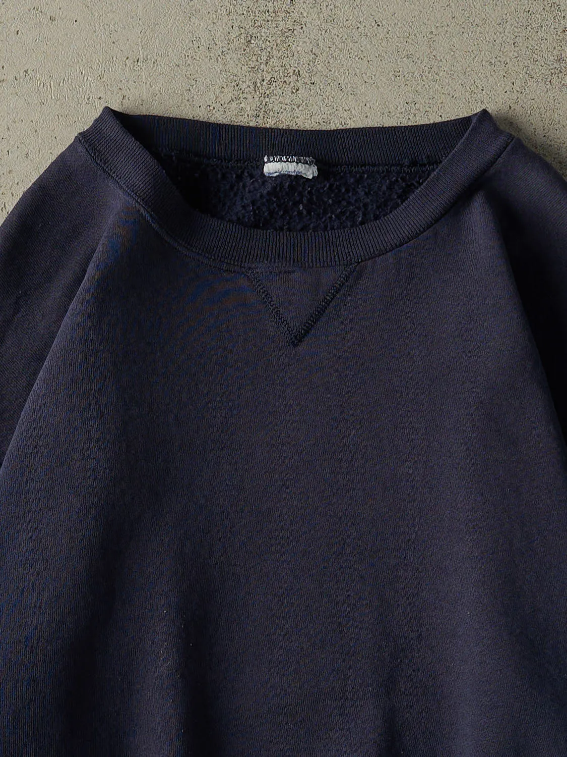 Vintage Y2K Navy Blue Russell Athletic Blank Crewneck (M) sold by Rebalance Vintage product image thumbnail 2