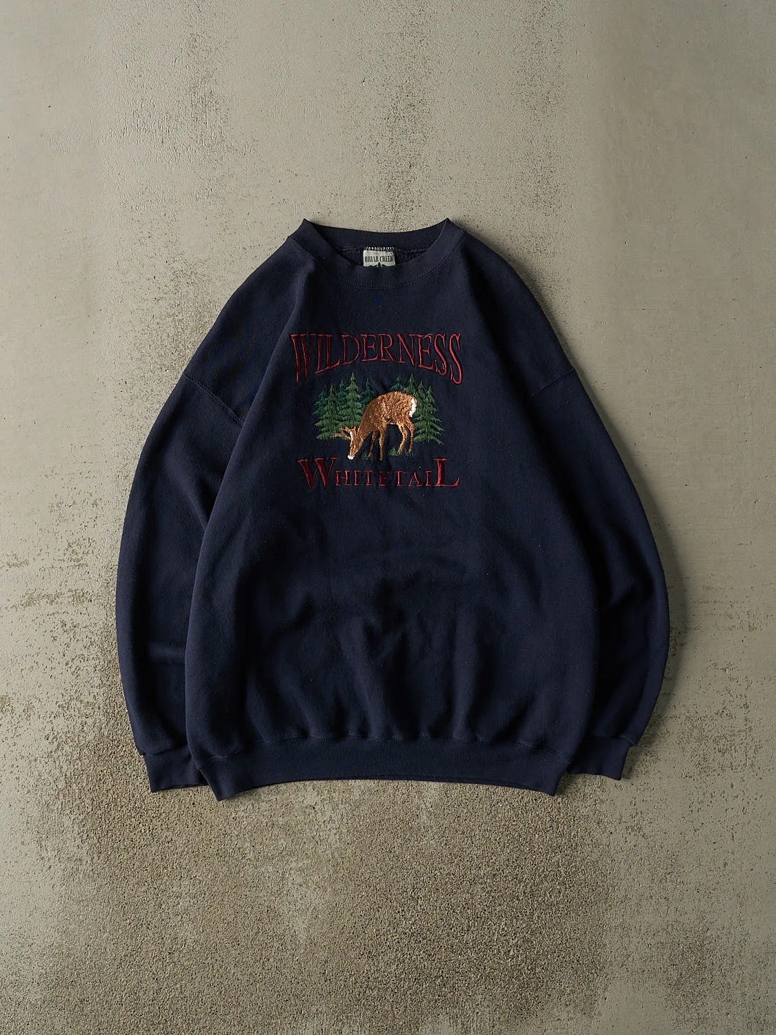 Vintage 90s Navy Blue Wilderness Embroidered Crewneck (L/XL) sold by Rebalance Vintage