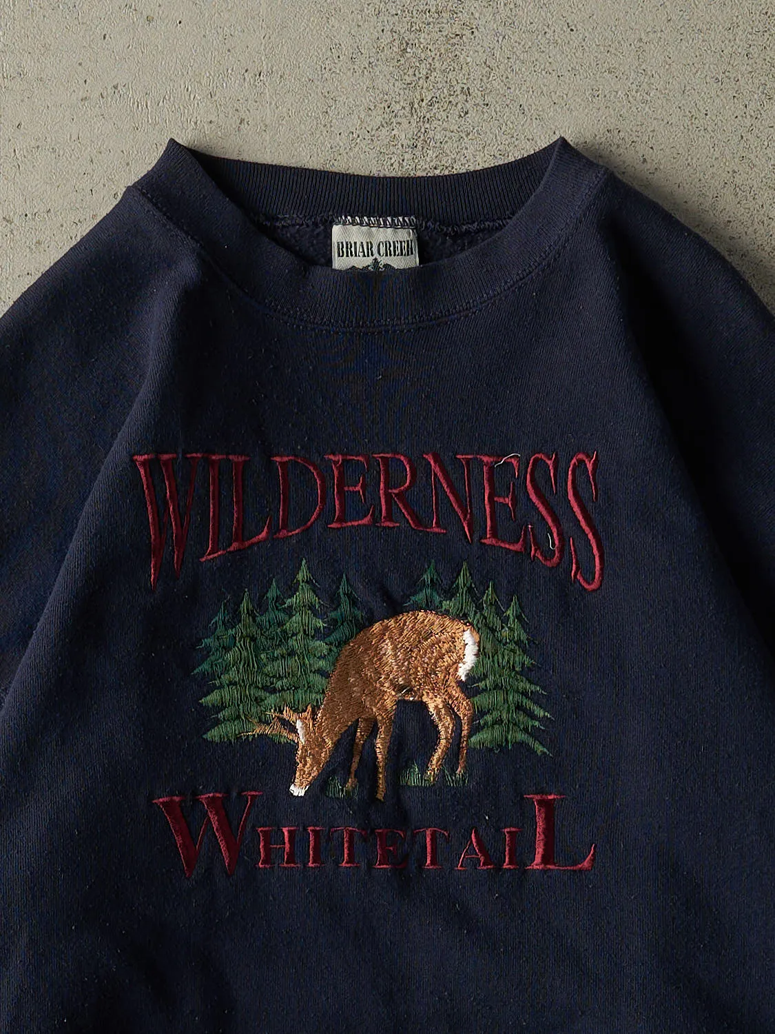 Vintage 90s Navy Blue Wilderness Embroidered Crewneck (L/XL) sold by Rebalance Vintage product image thumbnail 2