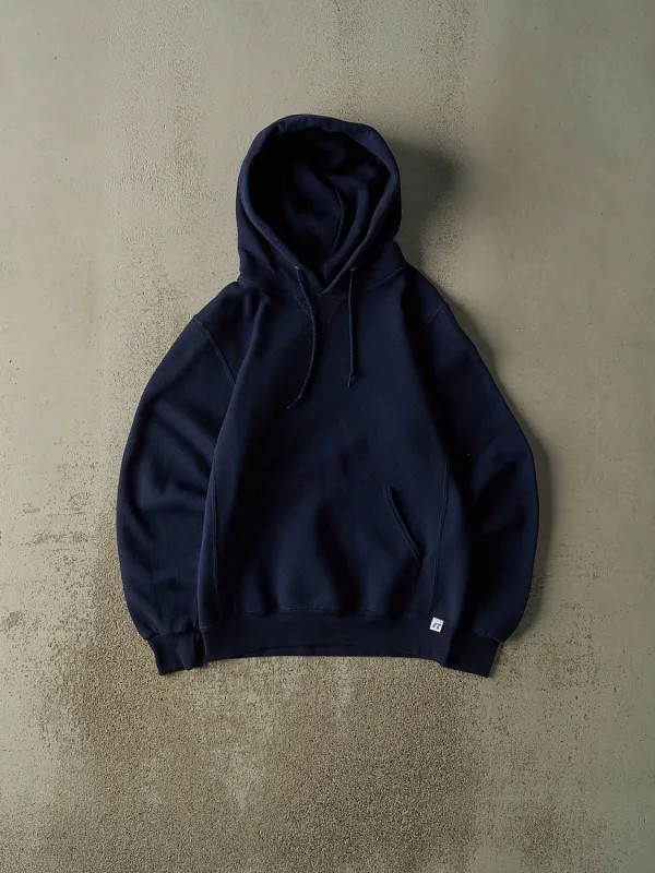 Vintage Y2K Navy Blue Russell Athletic Blank Hoodie (S) sold by Rebalance Vintage