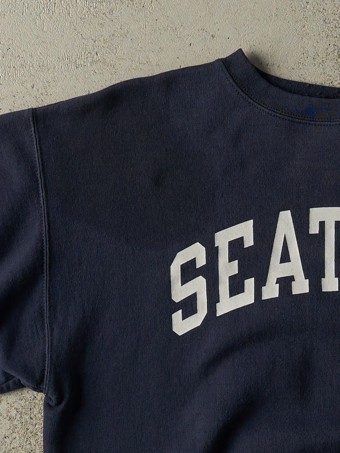 Vintage 90s Navy Blue Champion Seattle Crewneck (S/M) sold by Rebalance Vintage product image thumbnail 4