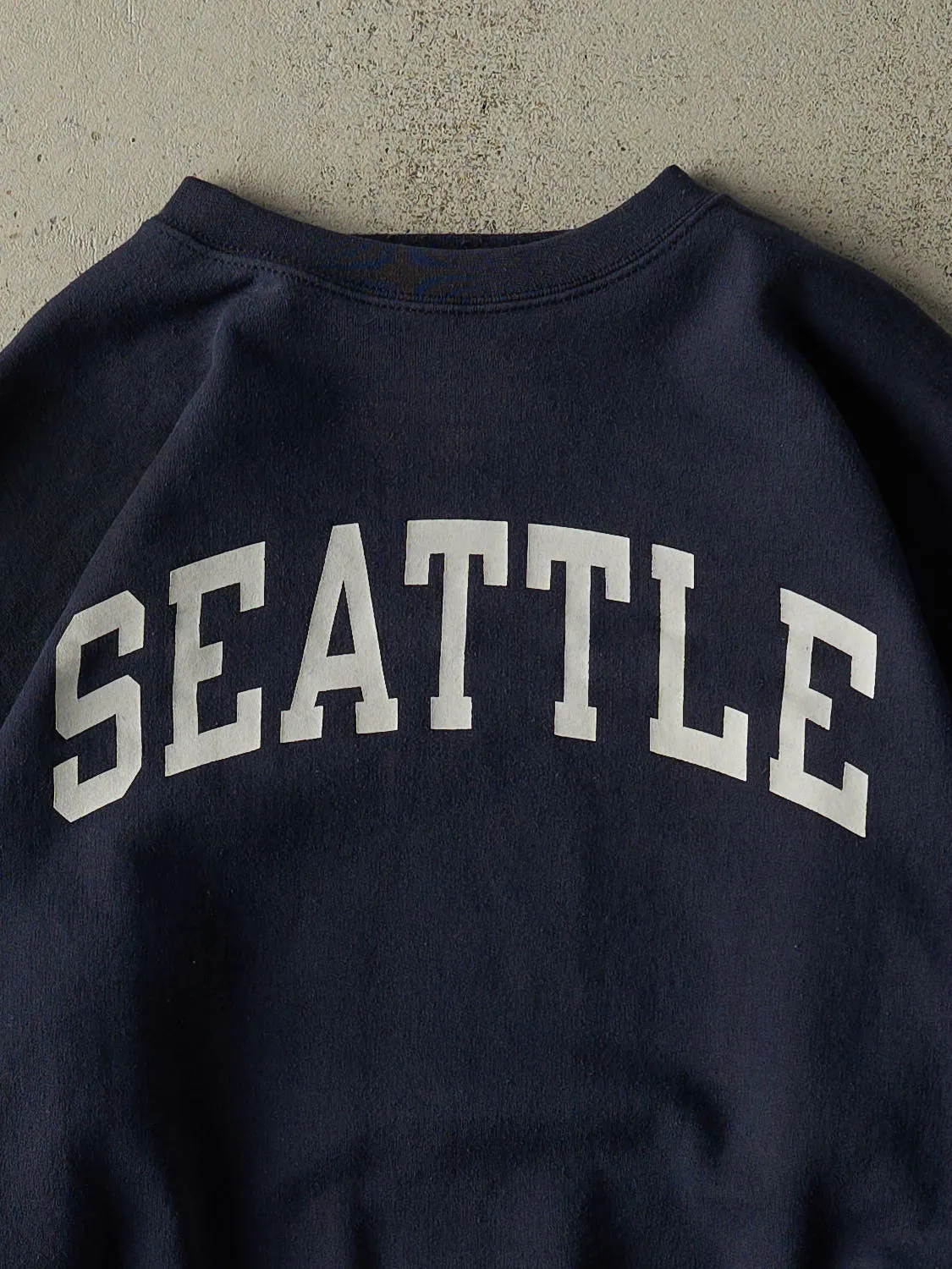 Vintage 90s Navy Blue Champion Seattle Crewneck (S/M) sold by Rebalance Vintage product image thumbnail 2