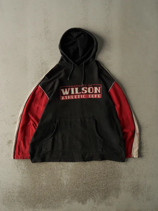 Vintage 90s Black & Red Wilson Hoodie (XL/XXL) sold by Rebalance Vintage