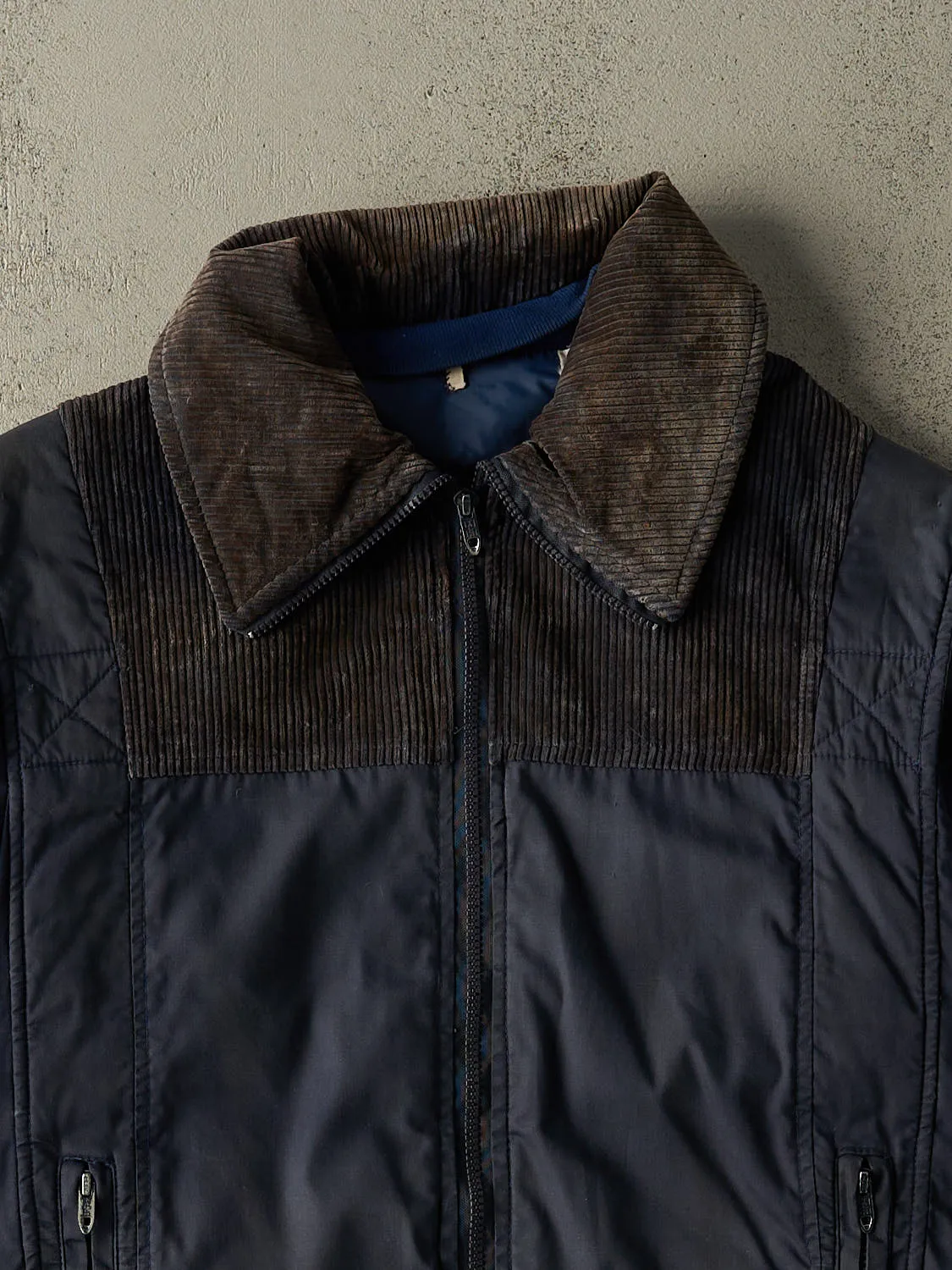 Vintage 80s Navy Blue Puffer Heavyweight Work Jacket (S/M) sold by Rebalance Vintage product image thumbnail 3