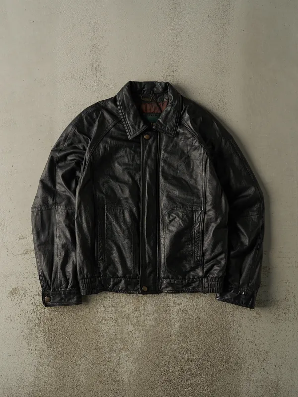Vintage 90s Black Danier Leather Bomber Jacket (M/L) sold by Rebalance Vintage