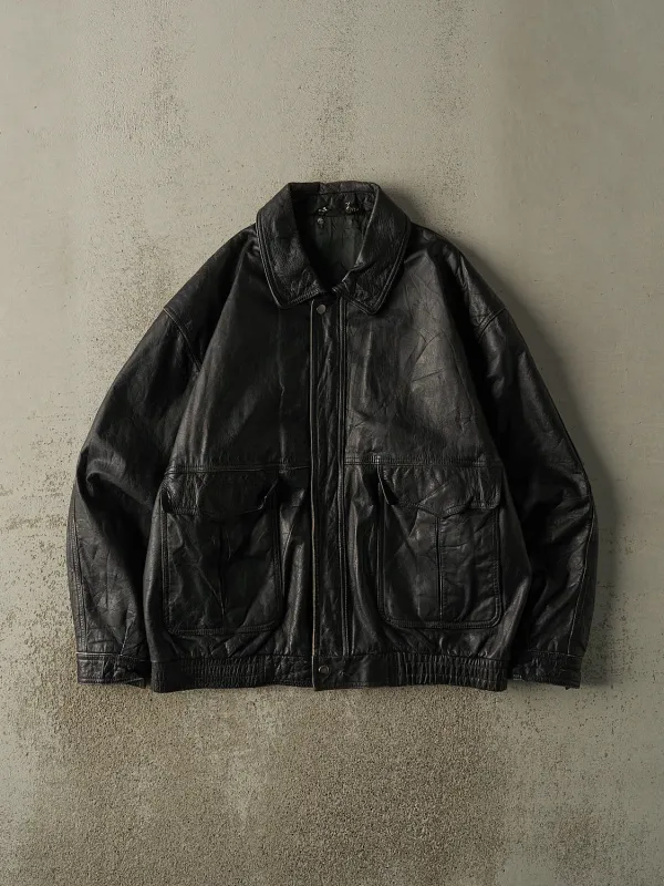 Vintage 80s Black Bomber Jacket (L/XL) sold by Rebalance Vintage