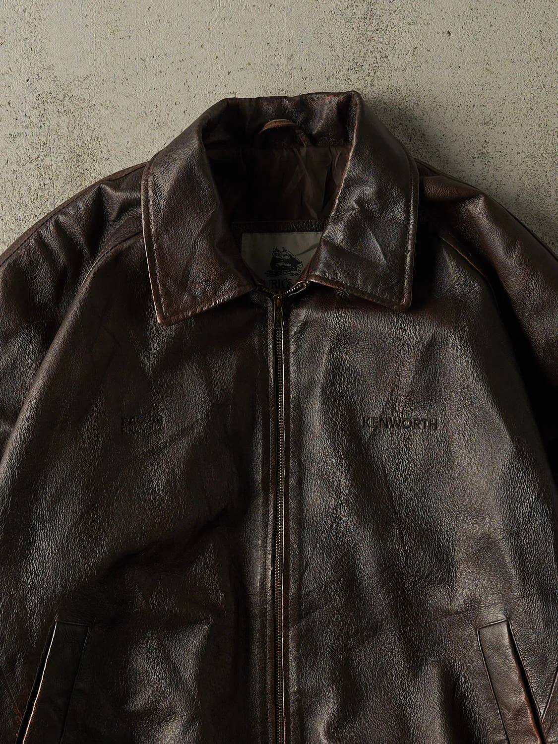 Vintage 90s Brown Embroidered Leather Jacket (L/XL) sold by Rebalance Vintage product image thumbnail 2