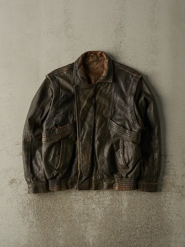 Vintage 80s Brown Leather Jacket (S) sold by Rebalance Vintage