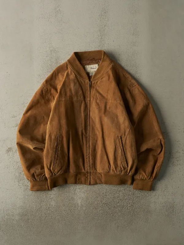 Vintage 90s Brown Suede Penmans Leather Bomber Jacket (L/XL) sold by Rebalance Vintage