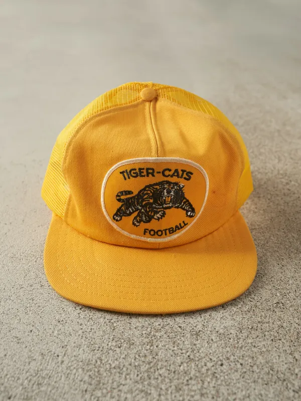 Vintage 80s Yellow Hamilton Tiger-Cats Embroidered Trucker Hat (O/S) sold by Rebalance Vintage
