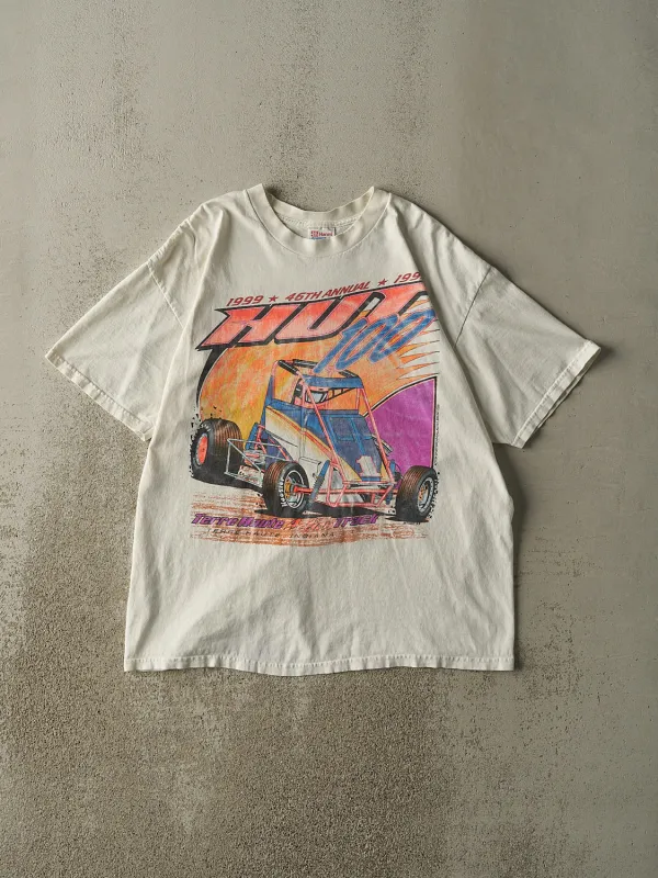 Vintage 99' White Terre Haute Racing Tee (L/XL) sold by Rebalance Vintage