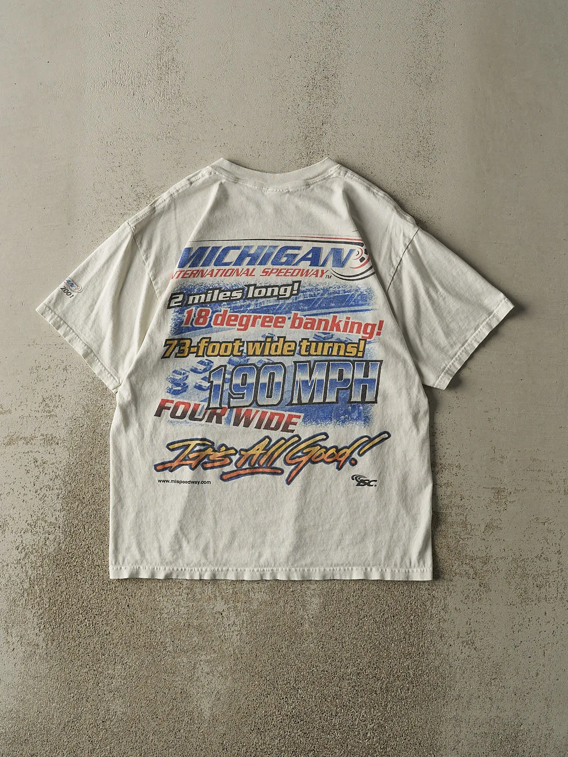 Vintage 01' White Nascar Racing Michigan Speedway Tee (M/L) sold by Rebalance Vintage product image thumbnail 2