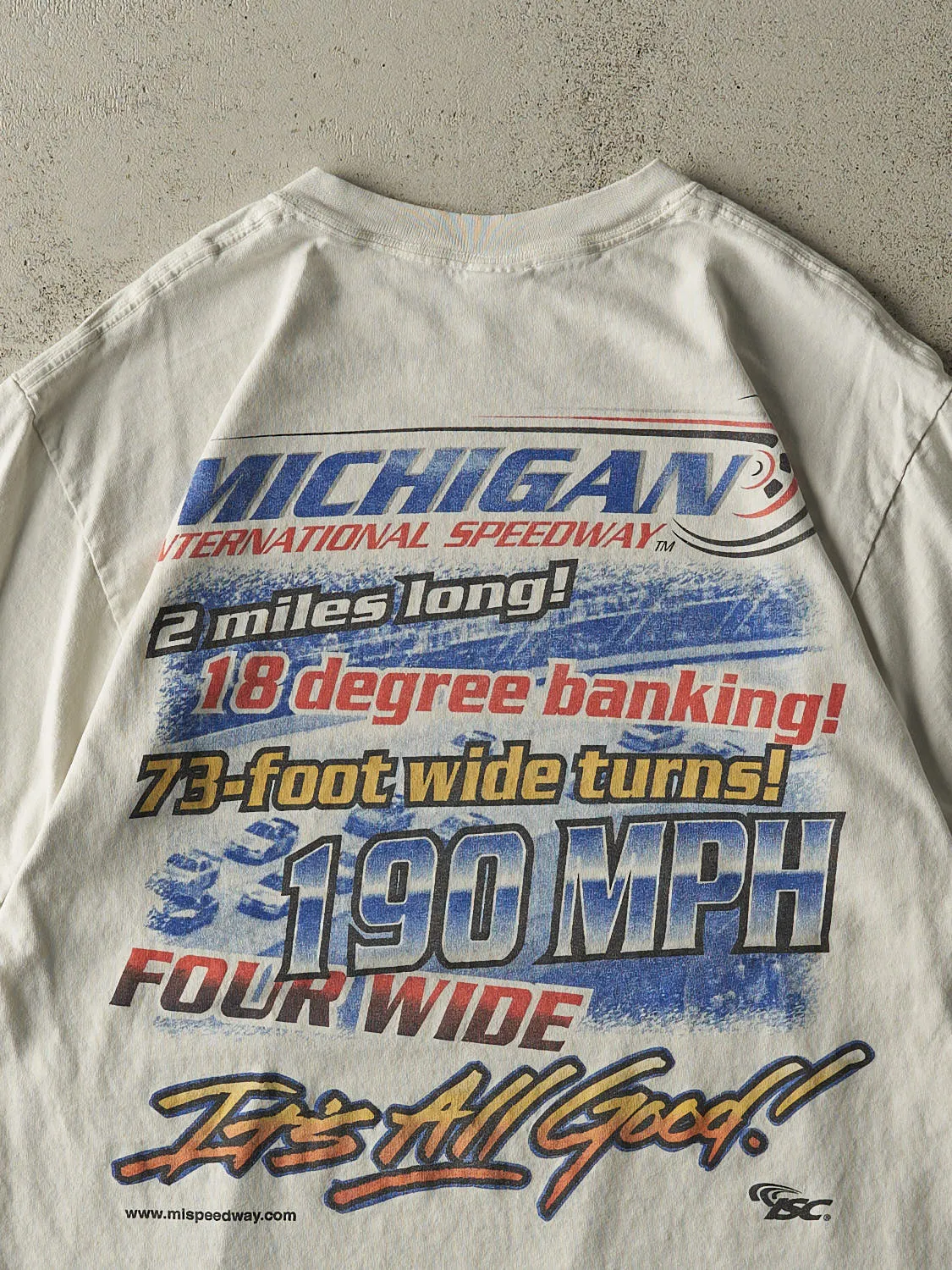 Vintage 01' White Nascar Racing Michigan Speedway Tee (M/L) sold by Rebalance Vintage product image thumbnail 4