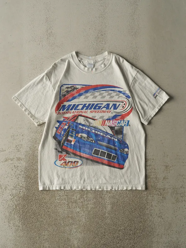 Vintage 01' White Nascar Racing Michigan Speedway Tee (M/L) sold by Rebalance Vintage