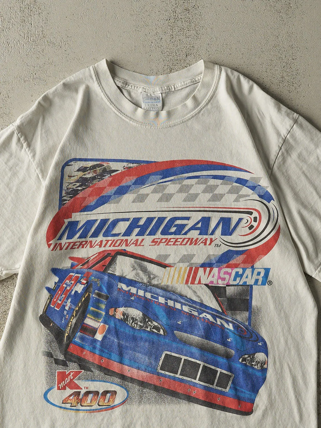 Vintage 01' White Nascar Racing Michigan Speedway Tee (M/L) sold by Rebalance Vintage product image thumbnail 3