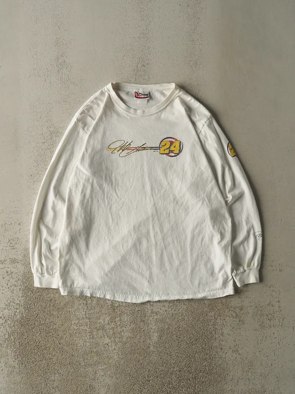 Vintage 90s White Jeff Gordon Nascar Racing Long Sleeve (M/L) sold by Rebalance Vintage