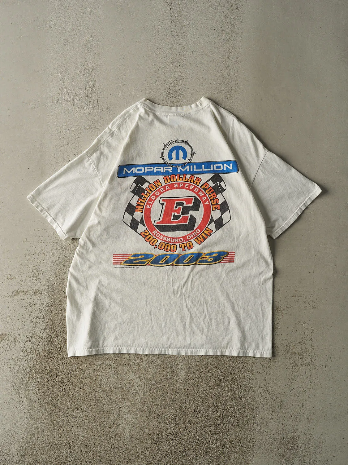 Vintage 03' White Mopar Million Racing Tee (XL/XXL) sold by Rebalance Vintage product image thumbnail 2