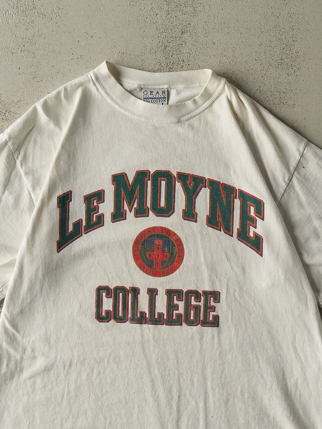 Vintage 90s White LeMoyne College Tee (L) sold by Rebalance Vintage product image thumbnail 2