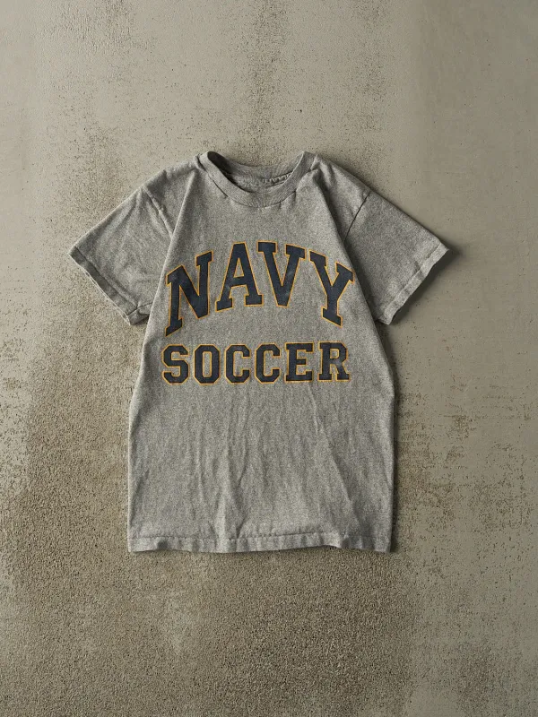Vintage 90s Grey US Navy Soccer Tee (XS) sold by Rebalance Vintage