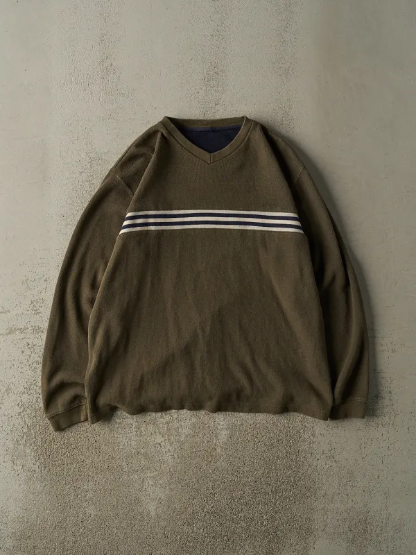 Vintage 90s Green Striped Knit Long Sleeve (XL) sold by Rebalance Vintage