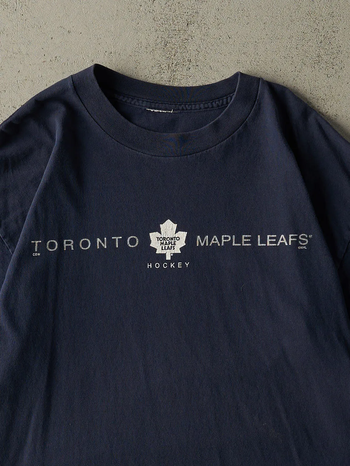 Vintage 90s Navy Blue Toronto Maple Leafs Tee (L/XL) sold by Rebalance Vintage product image thumbnail 2
