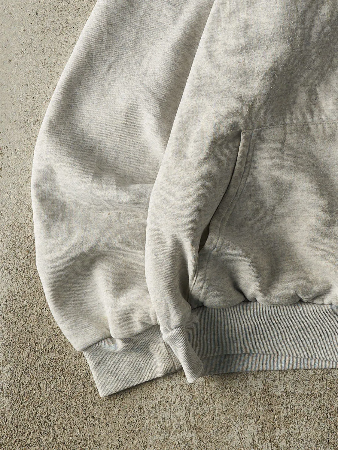 Vintage 90s Heather Grey Thermal Lined Zip Up Blank Hoodie (L/XL) sold by Rebalance Vintage product image thumbnail 3
