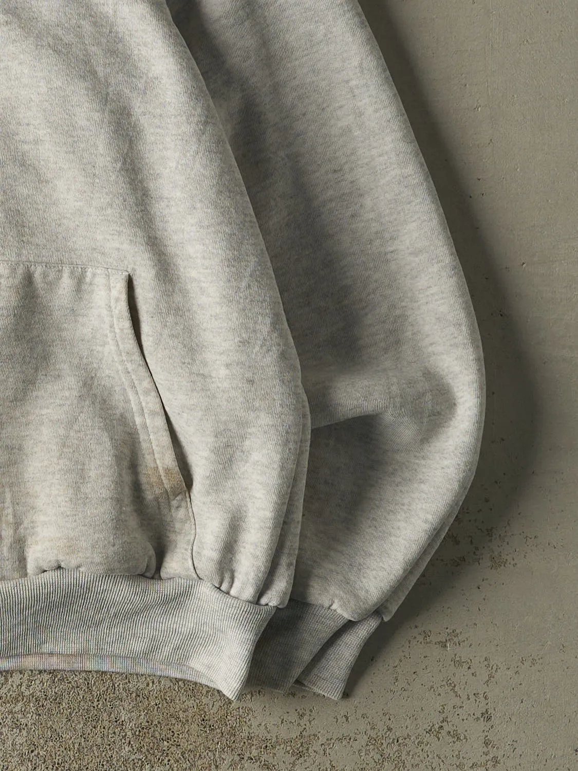 Vintage 90s Heather Grey Thermal Lined Zip Up Blank Hoodie (L/XL) sold by Rebalance Vintage product image thumbnail 4