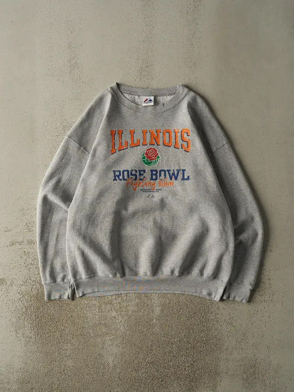 Vintage 08' Grey Illinois Fighting Illini Rose Bowl Crewneck (XL/XXL) sold by Rebalance Vintage