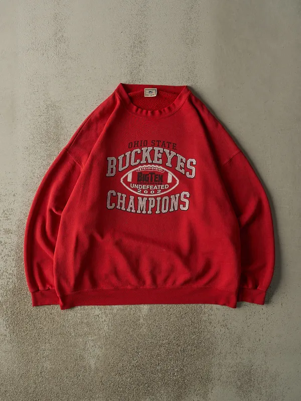 Vintage 02' Red Ohio State Buckeyes Conference Champions Crewneck (XL) sold by Rebalance Vintage