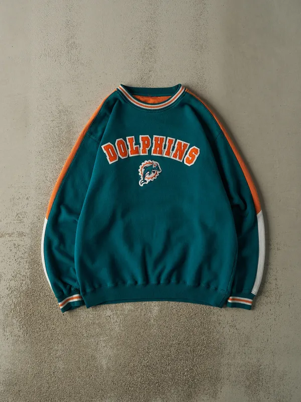 Vintage 90s Teal Miami Dolphins Embroidered Crewneck (L/XL) sold by Rebalance Vintage