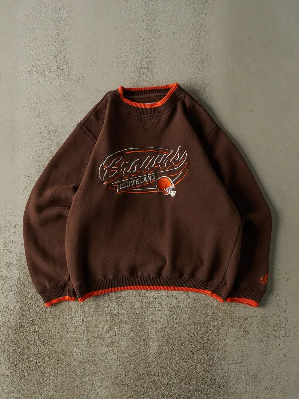 Vintage 90s Brown Cleveland Browns Embroidered Crewneck (M) sold by Rebalance Vintage
