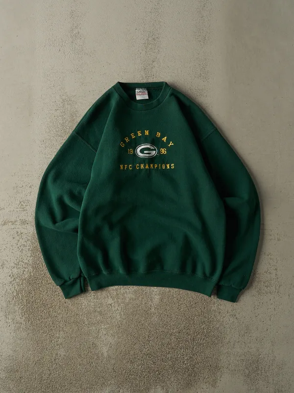 Vintage 96' Green Green Bay Packers NFC Champions Embroidered Crewneck (M/L) sold by Rebalance Vintage