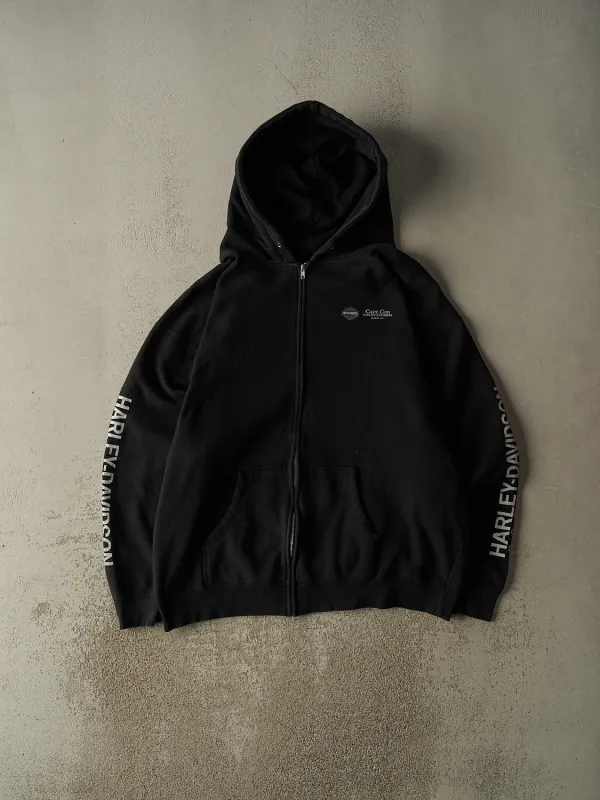 Vintage 12' Black Harley Davidson Cape Cod Zip Up Hoodie (XXL/XXXL) sold by Rebalance Vintage
