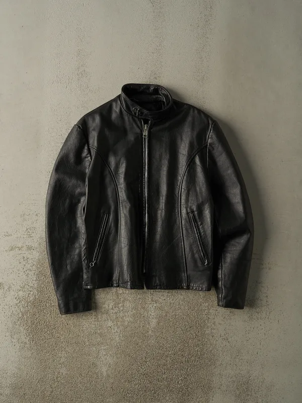 Vintage 80s Black Leather Biker Jacket (S/M) sold by Rebalance Vintage