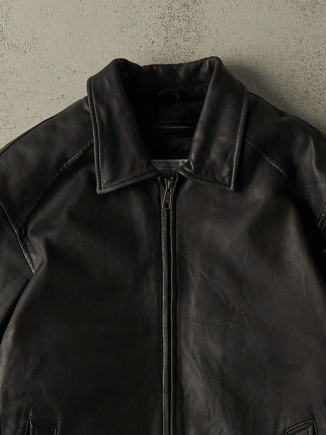 Vintage Y2K Black Soft Leather Jacket (L) sold by Rebalance Vintage product image thumbnail 2