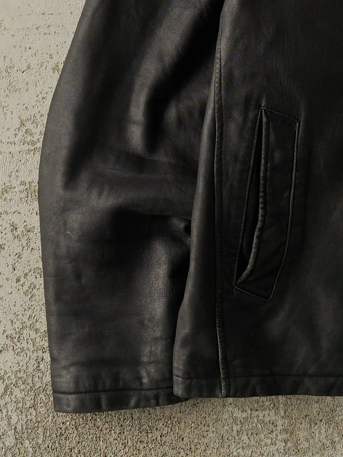 Vintage Y2K Black Soft Leather Jacket (L) sold by Rebalance Vintage product image thumbnail 3
