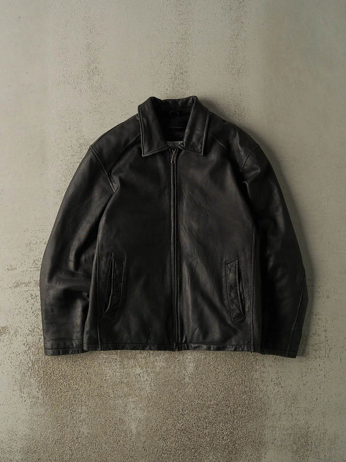 Vintage Y2K Black Soft Leather Jacket (L) sold by Rebalance Vintage
