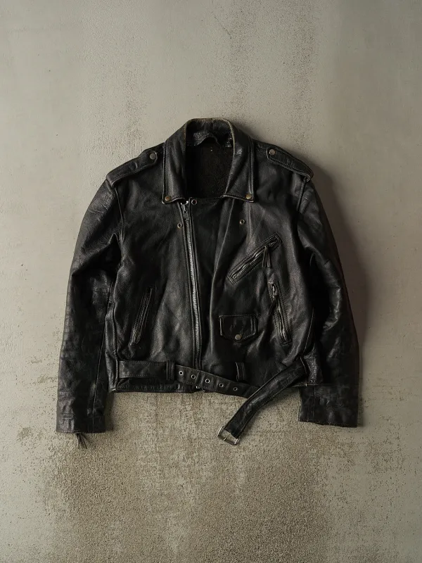 Vintage 80s Black Biker Leather Jacket (S) sold by Rebalance Vintage