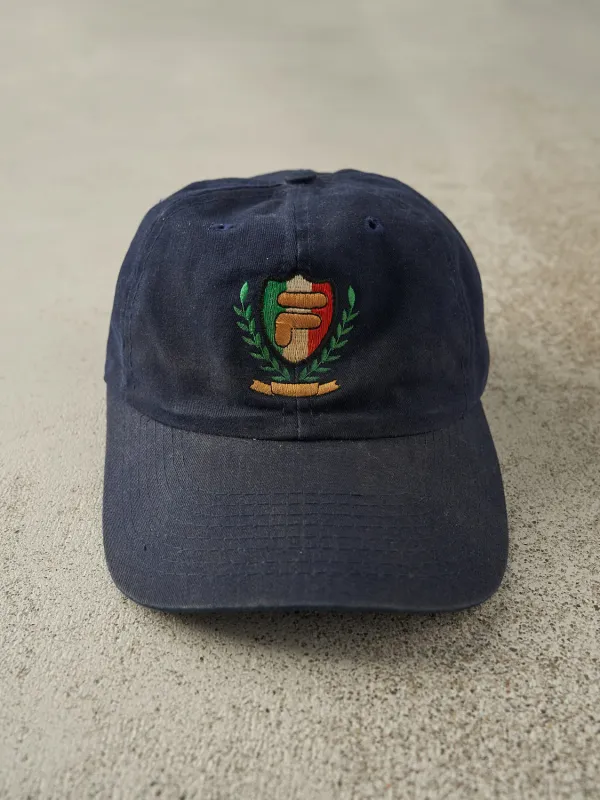 Vintage 90s Sun Faded Navy Fila Embroidered Strapback (O/S) sold by Rebalance Vintage
