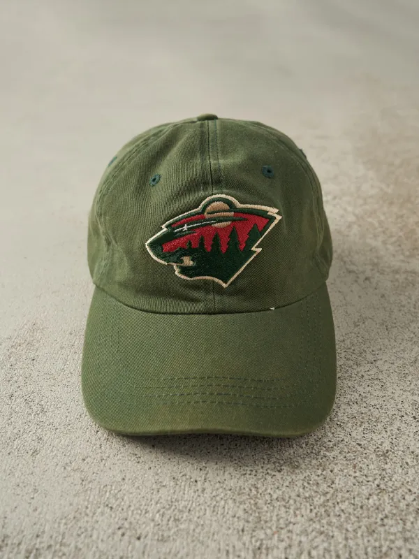 Vintage Y2K Sun Faded Green Minnesota Wild Strapback (O/S) sold by Rebalance Vintage