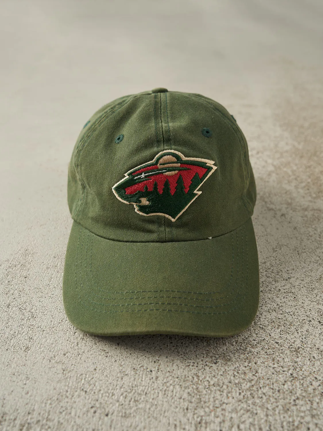 Vintage Y2K Sun Faded Green Minnesota Wild Strapback (O/S) sold by Rebalance Vintage