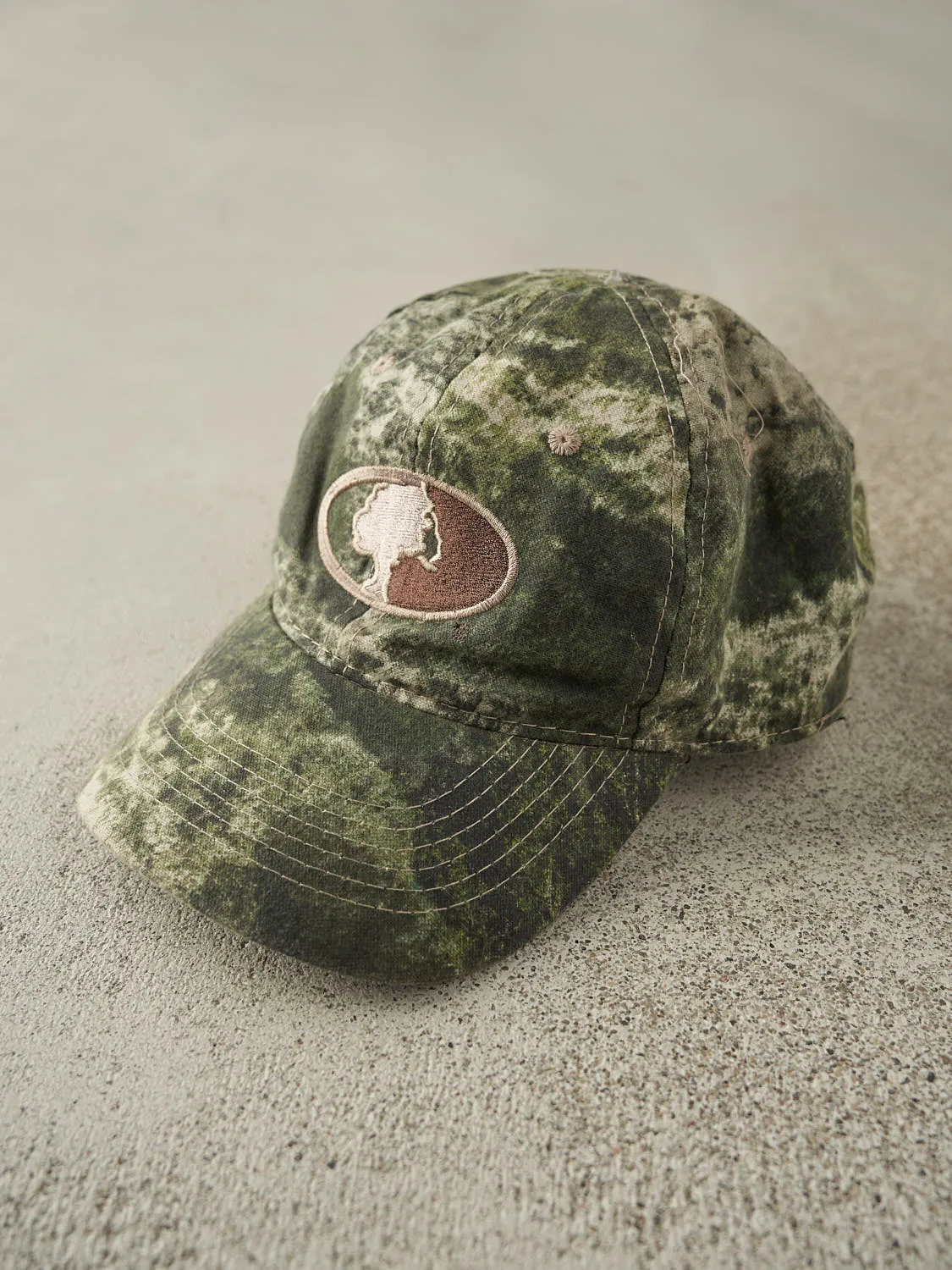 Vintage Y2K Camo Mossy Oak Logo Embroidered Velcro Hat (O/S) sold by Rebalance Vintage product image thumbnail 2