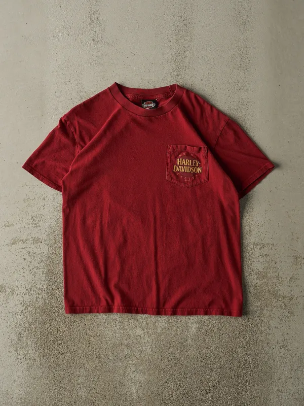 Vintage 09' Red Harley Davidson Algona Iowa Pocket Tee (M) made by Rebalance Vintage