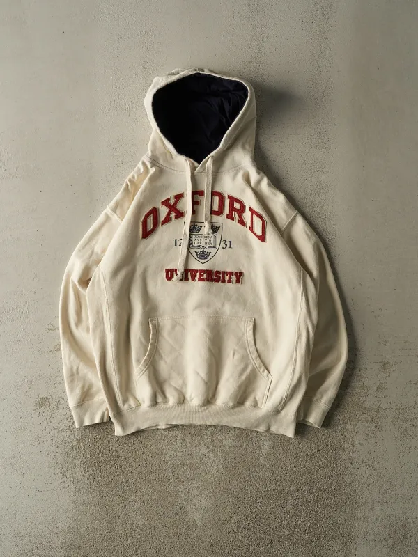 Vintage 90s Beige Oxford University Hoodie (L/XL) sold by Rebalance Vintage