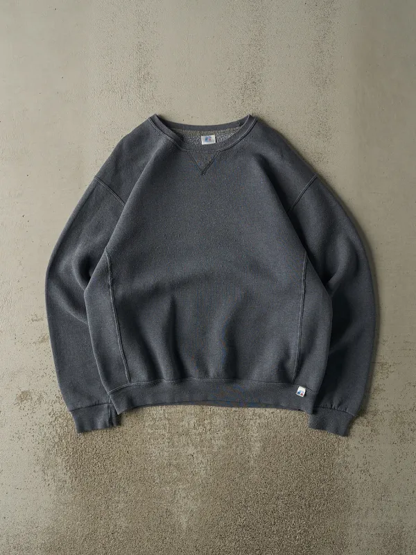 Vintage Y2K Slate Blue Russell Athletic Blank Crewneck (L/XL) sold by Rebalance Vintage